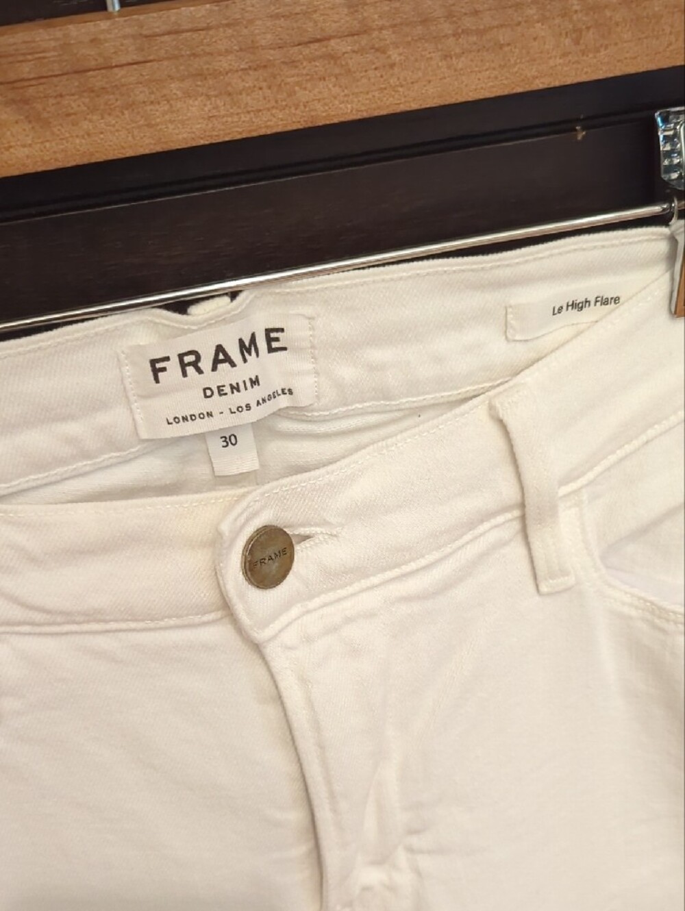 FRAME Denim White High-Rise Flare Jeans - Picture 2 of 10